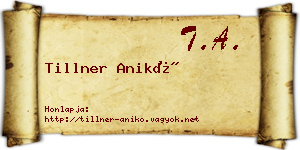 Tillner Anikó névjegykártya